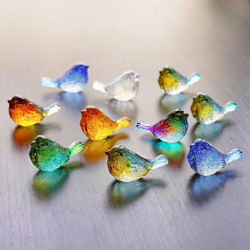 Miniatura 5 de HDCRYSTALGIFTS 4 figuras coloridas de pájaros de cristal, figuras coleccionables de animales de 3 pulgadas, regalos para mujeres, amantes