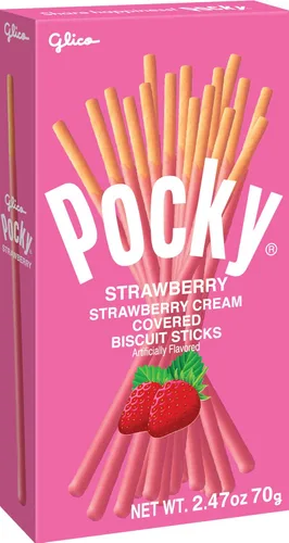 Glico Palitos de galletas cubiertos de crema de fresa, 2.47 onzas (paquete de 120)