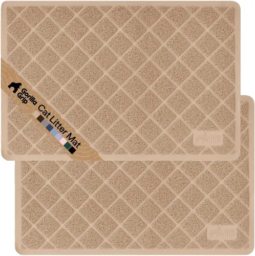 Miniatura 23 de Gorilla Grip - Tapete para atrapar la arena del arenero de gatos, 100% impermeable, fácil de limpiar, respaldo texturizado, suelos más limpios, se