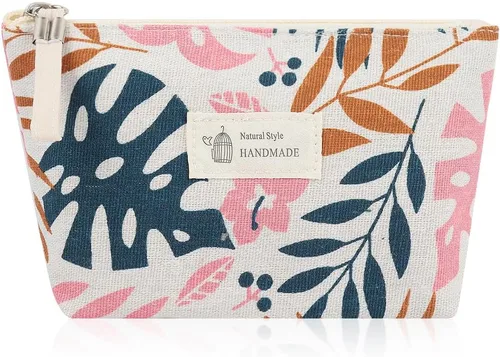 Miniatura 10 de Bolsa de maquillaje, organizador de viaje, neceser para mujer, pequeña funda de cosméticos para bolso, lindo embrague de almacenamiento de tela