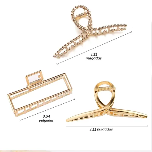 Miniatura 2 de Mehayi 3 pinzas de metal grandes para cabello grueso y pesado, agarre fuerte, agarre grande, antideslizante, pinza de mandíbula para cabello largo