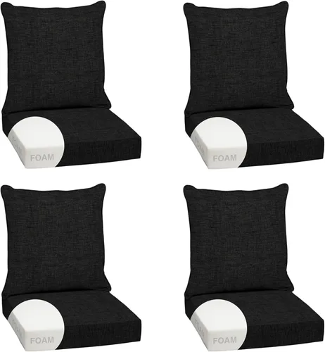 Miniatura 123 de Arden Outdoor Deep Seat Cushion Set, 24 x 24 pulgadas, Cojín para exteriores resistente al clima, a la lluvia y a la decoloración para silla, sofá