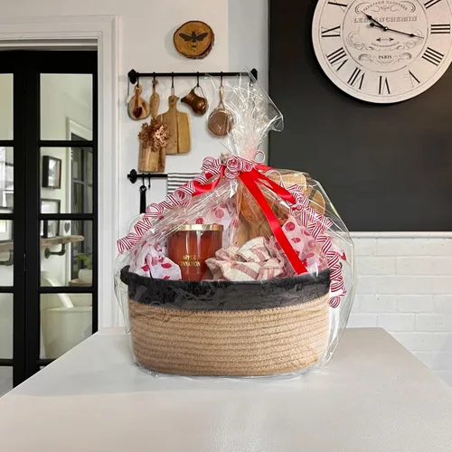 Miniatura 5 de Goodpick Cesta tejida pequeña, linda cuerda rosa, cesta de algodón para bebé, cesta de almacenamiento para habitación de guardería, caja de juguetes