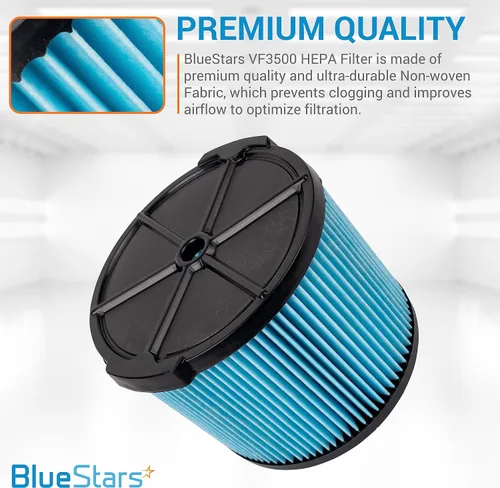 Miniatura 5 de BlueStars Filtro de vacío de repuesto ultra duradero VF3500 para aspiradora Ridgid VF3500 de 3 a 4.5 galones, filtros de 3 capas para Ridgid WD3050