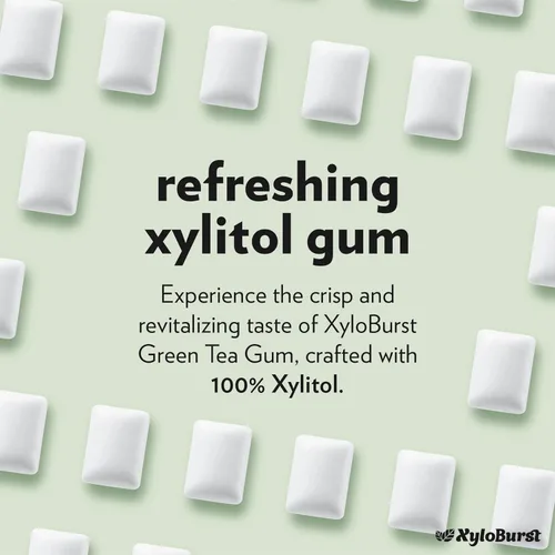 Miniatura 4 de XyloBurst Goma de mascar de xilitol Sin azúcar, sin gluten, apto para dieta cetogénica Goma de mascar sin aspartamo para la salud bucal Té