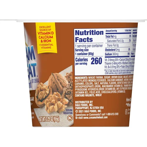 Miniatura 2 de Cream of Wheat Tazas instantáneas de cereales calientes para llevar, nuez de azúcar morena de arce, 2.29 onzas