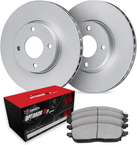 R1 Concepts Kit de frenos y rotores delanteros | Pastillas de freno delanteras| Rotores y pastillas de freno | Pastillas de freno y rotores Optimum