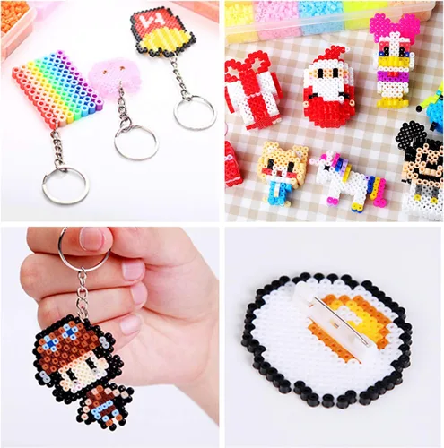 Miniatura 7 de 4 piezas de cuentas cuadradas grandes de 0.197 in con fusibles de plástico con papel de planchar, pinzas de cuentas para niños, cuentas artesanales