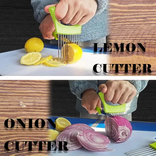 Miniatura 3 de Soporte para Cebollas para Cortar - Herramienta de Cocina Multiusos para el Cortado Seguro y Eficiente de Cebollas, Tomates, Papas, Manzanas y Más