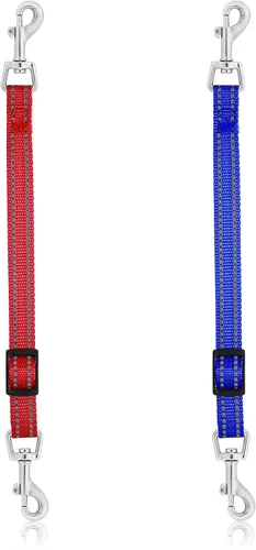 Miniatura 9 de Cobee Clips reflectantes de nailon para collar de punta, 2 conectores de arnés ajustables de seguridad para perro, clip de cierre de doble extremo