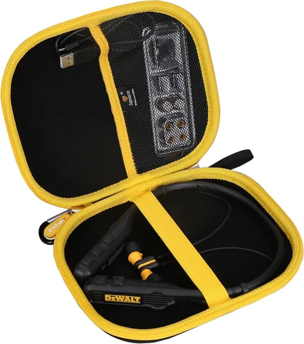 Aproca DEWALT - Funda para auriculares Bluetooth con banda para el cuello 2 en 1 de alta resistencia, color negro (solo funda)
