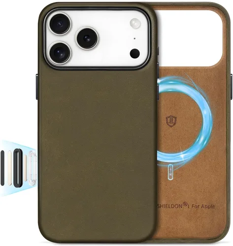 Miniatura 40 de SHIELDON Funda de cuero genuino para iPhone 17 Pro Max de 6.9 pulgadas 2025, [botón de la cámara actualizado], compatible con Magsafe, carga Azul