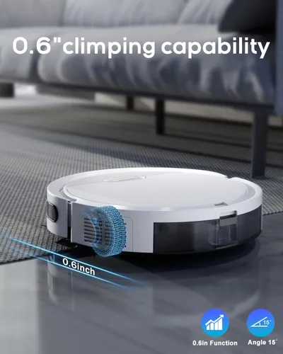 Miniatura 5 de V3 Robot aspirador y fregona, Robot aspirador 3 en 1 con succión de 5000Pa, funciona con WiFi 2.4G/Alexa/App/Control remoto, limpieza programada