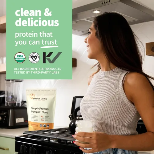 Miniatura 3 de Sprout Living - Proteína en polvo de semillas de calabaza orgánica, sin sabor, 20 gramos de proteína vegetal sin edulcorantes artificiales, sin