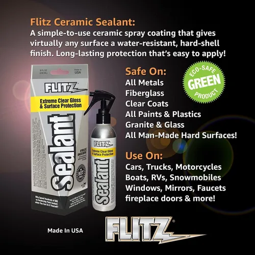 Miniatura 6 de Flitz Sellador de cerámica – Botella de 8 onzas de revestimiento de cerámica fabricado en Estados Unidos para automóviles, barcos, vidrio – Repele