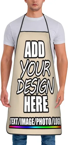 Miniatura 12 de Delantal personalizado personalizado para añadir nombre, foto, texto, logotipo, cocina ajustable para cocinero para hombres y mujeres
