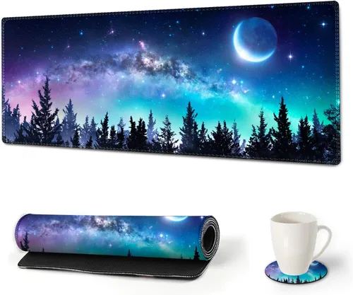 Miniatura 15 de AIMSA - Alfombrilla de mouse grande para juegos, extendida con borde cosido, alfombrilla de mouse para teclado XL, base de goma antideslizante, 31.5