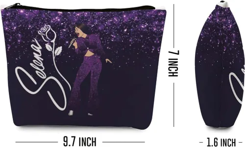 Miniatura 4 de gfuhlre Bolsa de maquillaje para fanáticos de los cantantes, bolsa de aseo de viaje, bolsa de aseo para amantes de la música, regalo de letras