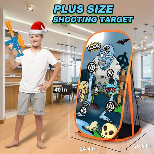 Miniatura 3 de Quanquer Pistola de espuma de juguete, objetivo de práctica de disparo, compatible con pistolas de juguete Nerf, juego de disparos de zombies