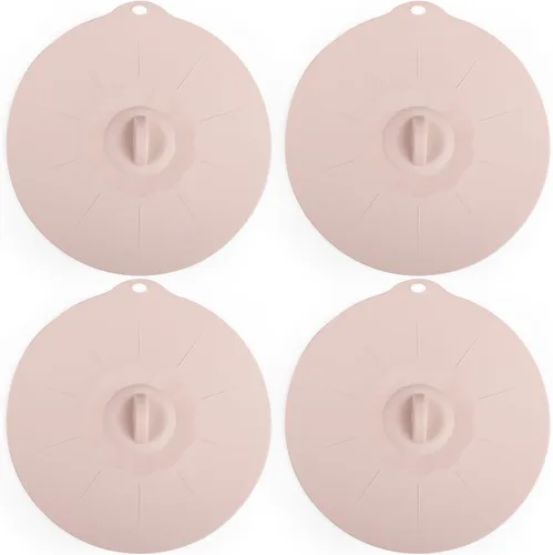 Miniatura 9 de Paquete de 4 tapas de silicona de 3.9 pulgadas para tazas, tazones, platos, sartenes, cubierta para salpicaduras de microondas, recipientes
