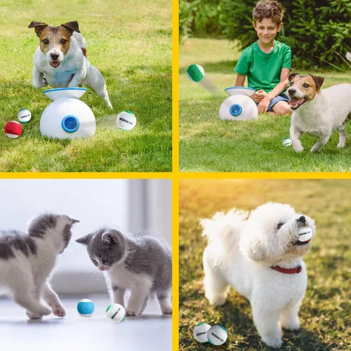 Miniatura 4 de Pelotas de tenis para perros XS de 1.72 pulgadas, paquete de 12, lanzadores de pelotas