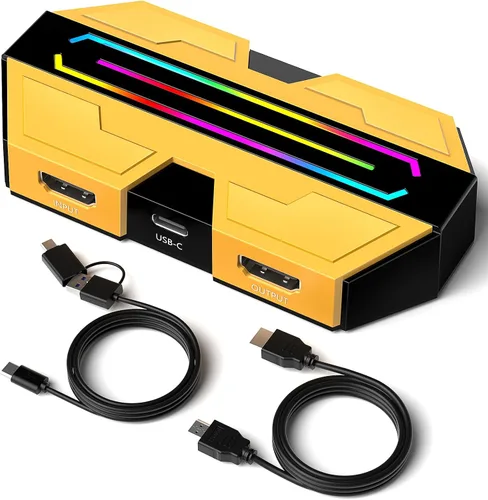 BlueAVS - Tarjeta de captura de video HDMI para transmisión, 4K 60Hz HDR VRR ALLM Passthrough, 1080P 240Hz, tarjeta de captura externa USB-C para