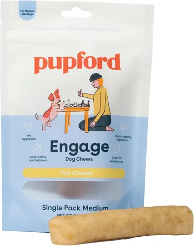 Masticables de queso de yak Pupford para perros y cachorros en dentición, naturales, golosinas dentales del Himalaya de larga duración (Paquete