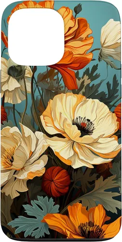 Miniatura 24 de Funda de flores mexicanas para iPhone 12 Pro Max Marigold Flower and Teal Aqua Blue Cyan