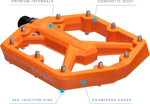 Miniatura 2 de Crankbrothers Stamp Pedales Planos MTB - Pedales de Bicicleta Ligeros, Versátiles y Duraderos de Tamaño Específico Naranja