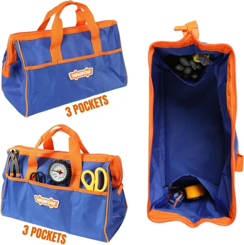 Miniatura 4 de WTG3A16 - Bolsa de herramientas de 16 pulgadas, bolsa de herramientas con múltiples bolsillos con material impermeable y diseño de boca ancha