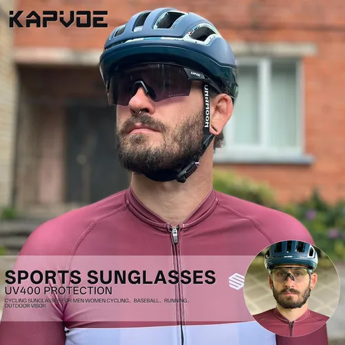 Miniatura 3 de KAPVOE Gafas de ciclismo fotocromáticas para hombres y mujeres, gafas de sol deportivas con protección UV, gafas de bicicleta de montaña, MTB