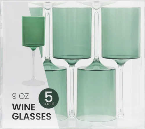 Miniatura 10 de PLASTICPRO Paquete de 10 copas de vino de plástico de 14 onzas, dos tonos, elegantes, desechables, con tallo, reutilizables, de plástico duro
