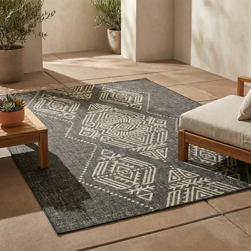 Miniatura 22 de FH Home Alfombra plana tejida para exteriores, impermeable, fácil de limpiar, resistente a las manchas, hilo de polipropileno de alta calidad