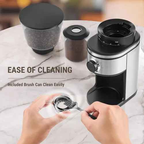 Miniatura 7 de AYCHIRO Molinillo de Café Eléctrico, Molinillo de Muelas Cónicas con 30 Ajustes de Molienda para 2-12 Tazas, Molinillo de Muelas Ajustable para Uso