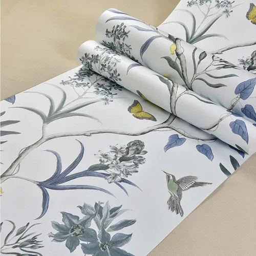 Miniatura 7 de Q QIHANG Papel tapiz retro con diseño de flores pastorales 3D de campo americano no tejido fresco 3D para dormitorio, sala de estar, fondo