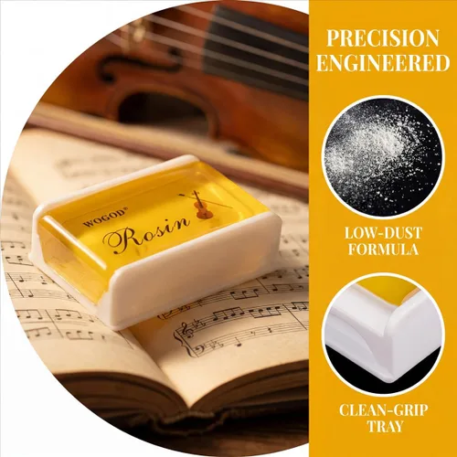 Miniatura 4 de Colocación de colofonia para violín de colofonia ligera y bajo polvo, paquete de 2 para arcos para violín, viola y violonchelo