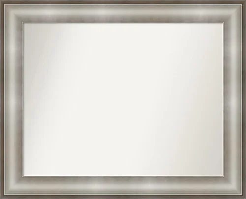 Miniatura 90 de Amanti Art Espejo de baño plateado para sobre fregadero, 28 x 47 pulgadas, espejo rectangular de plata imperial, marco de madera tradicional de gran