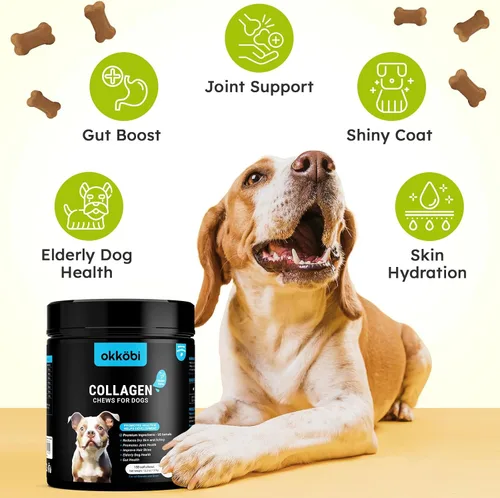 Miniatura 3 de Colágeno para perros – 150 masticables – Suplemento para articulaciones, piel y pelaje con ácido hialurónico, membrana de cáscara de huevo