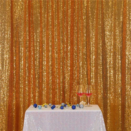 Miniatura 14 de Eternal Beauty - Cortina de lentejuelas para fondo de fotografía de boda Ámbar dorado