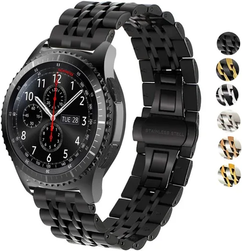 Correa compatible con Galaxy Watch de 1.81 pulgadas / Galaxy 3 de 1.77 pulgadas, 0.87 pulgadas, correa de repuesto de metal de acero inoxidable