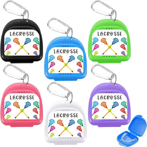 Vicenpal Funda protectora bucal de lacrosse con mosquetón, soporte para lacrosse, funda protectora bucal para jóvenes y adultos, protección