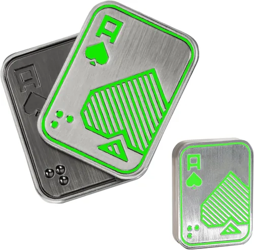 Miniatura 12 de Deslizador de Dedos, Carta de Póker de Metal, Clicker de Dedos, Juguetes de Dedos para Adultos, Alivian el Estrés, la Ansiedad, el TDAH, Regalo
