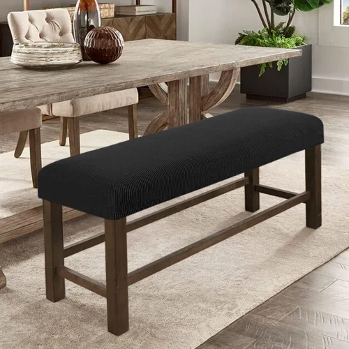 Miniatura 10 de Fundas de banco rectangulares, funda extraíble para silla de comedor, ajuste suave, universal, elásticas, antipolvo, lavable, protector de asiento