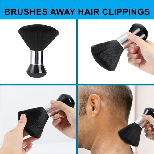 Miniatura 5 de Capa de peluquería para niños con cepillo para el cuello, capa profesional de corte de pelo con cierre a presión ajustable