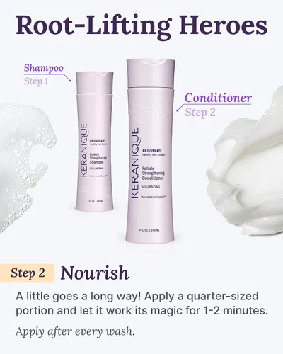 Miniatura 7 de Keranique Acondicionador de queratina voluminizante para cabello fino y adelgazante - Fórmula fortalecedora ligera con queratina y niacinamida