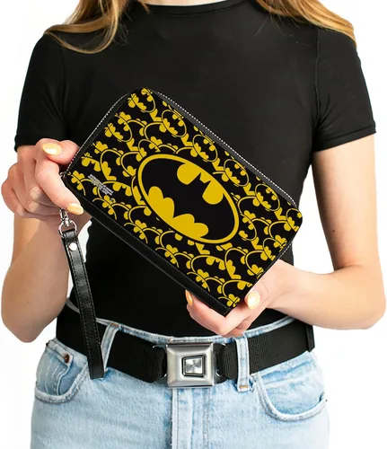 Miniatura 4 de Buckle-Down Cartera rectangular con cremallera de PU para mujer, 7.5"x4.5", Batman, Buckle-down Pu Cremallera Alrededor Cartera Rectángulo - Batman