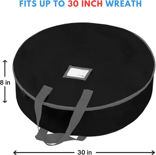 Miniatura 2 de Bolsa de almacenamiento resistente para coronas de 30 pulgadas, contenedor de coronas con asas, material de poliéster Oxford 600D duradero, soporte