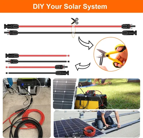 Miniatura 3 de Temank Cable de extensión solar 10AWG de 60 pies, cables solares de calibre 10 de 60 pies para sistemas solares, automóviles, casas rodantes