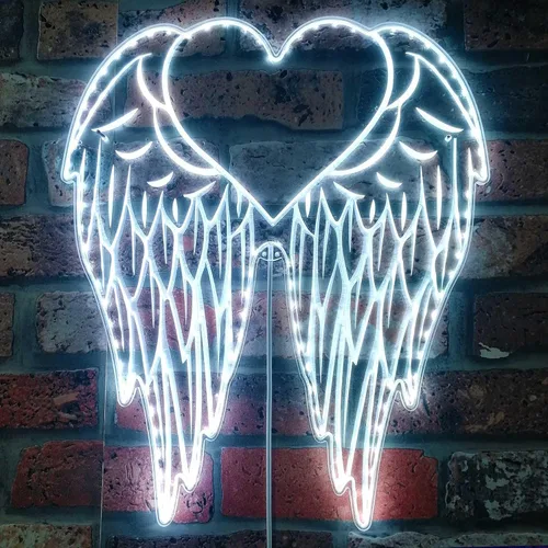 ADVPRO Angel Wing Woman Girl Room RGB Dynamic Glam LED Sign - Forma de corte a borde - Decoración 3D inteligente - Señalización multicolor