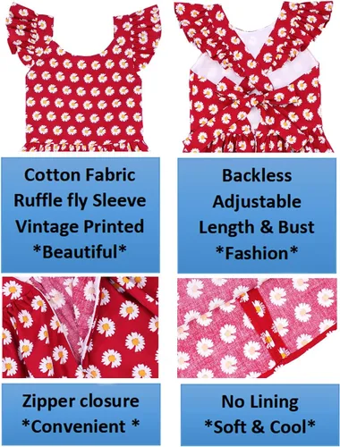 Miniatura 138 de Vestido de verano para niña, de algodón, con diseño floral